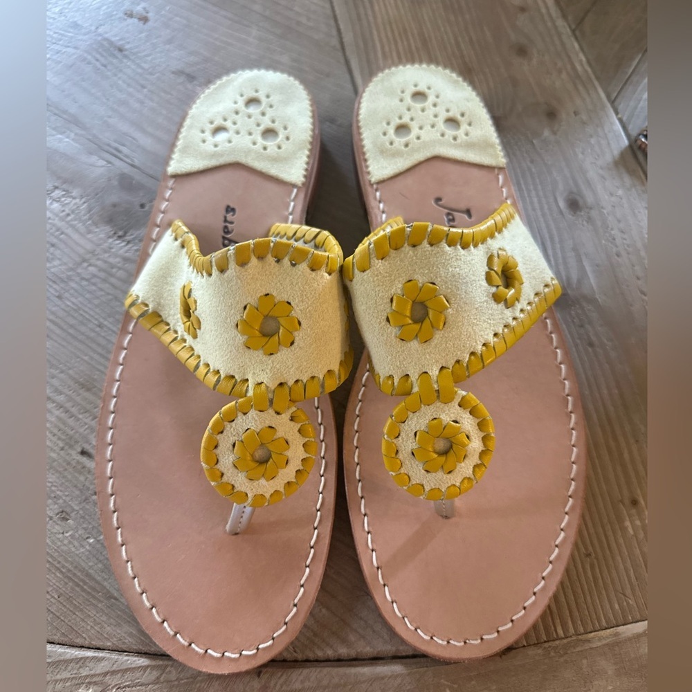 New Jack Rogers Women's Yellow Suede Sandals women’s 9.5M